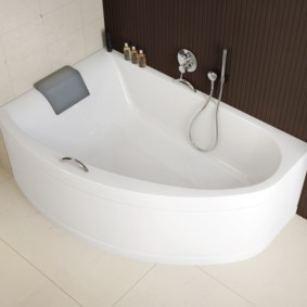 White bathtub with thick walls