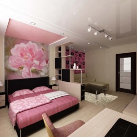 اللون الوردي في غرفة النوم الداخلية
