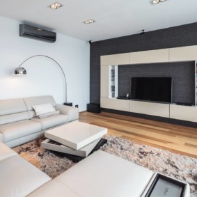 U-shaped sofa in a modern living room