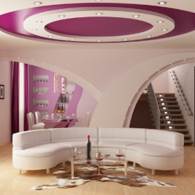 Stretch ceiling in purple