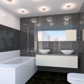 Modern stílusú fürdőszoba belső