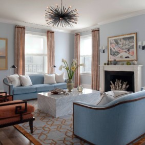 living room in blue tones photo ideas