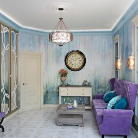 ديكور غرفة المعيشة باللون الأزرق