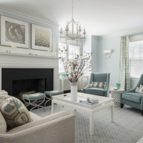 living room in blue tones decoration ideas