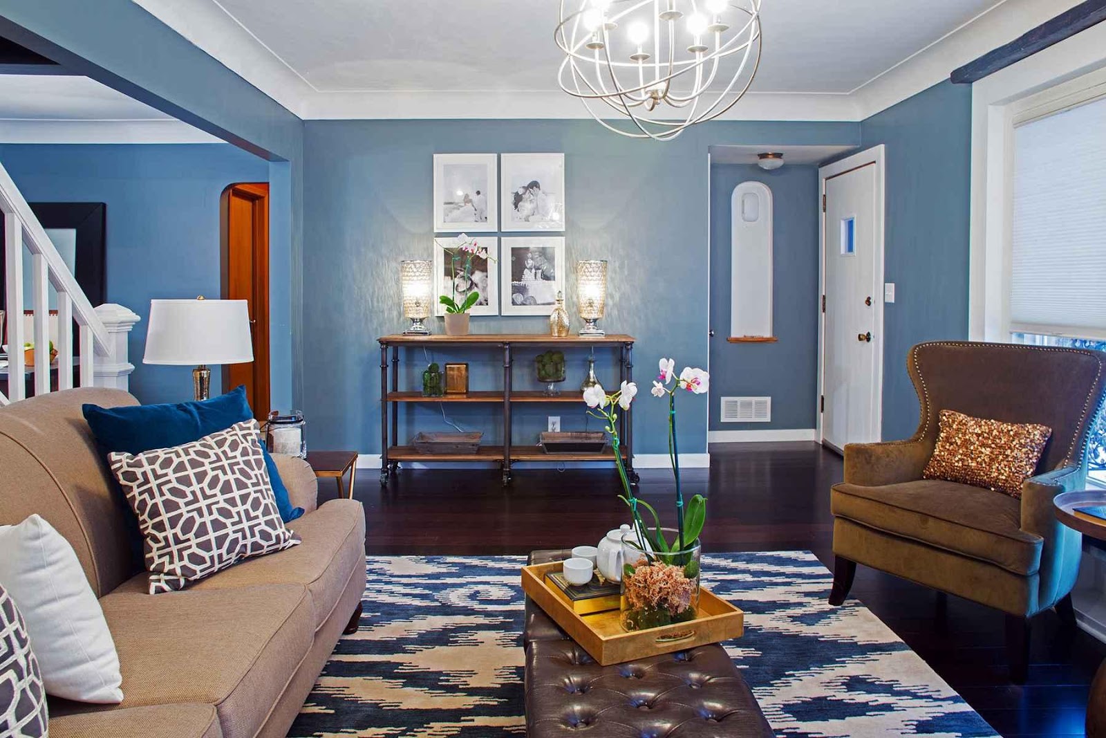 living room in blue tones ideas photo