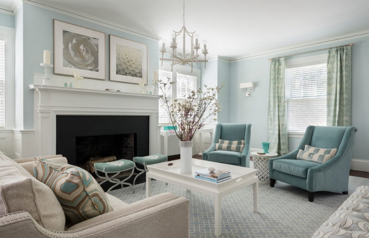 classic blue living room