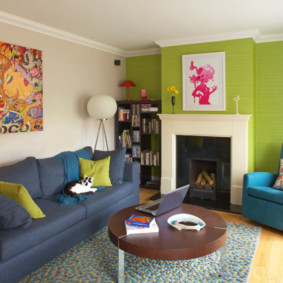 obývacia izba v zelenom dizajne nápadov
