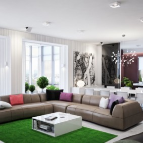 living room in green