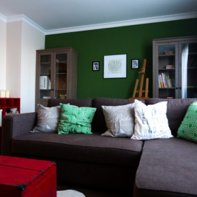 ruang tamu dalam hiasan idea-idea hijau