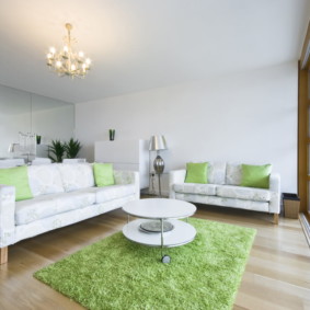 غرفة المعيشة في الصورة الخضراء التصميم