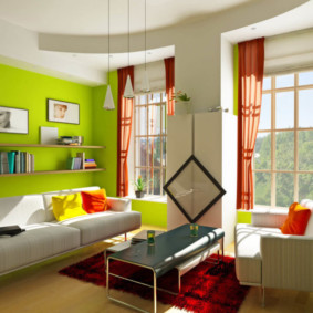 sala de estar en verde