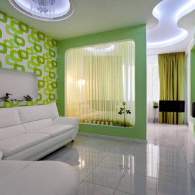 sala de estar en opciones de fotos verdes