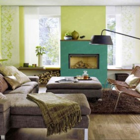 living room in green ideas views
