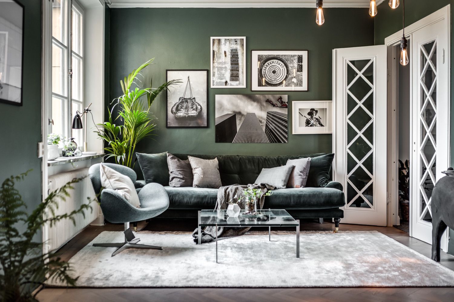 sala de estar en interior de ideas verdes