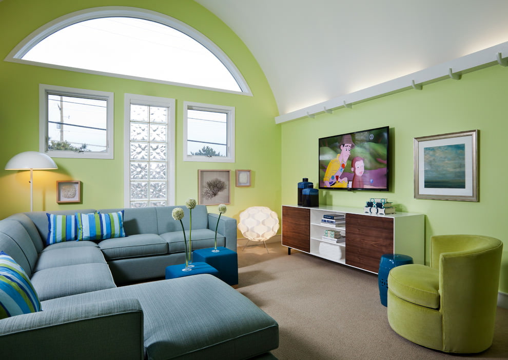 غرفة المعيشة في الأفكار الخضراء