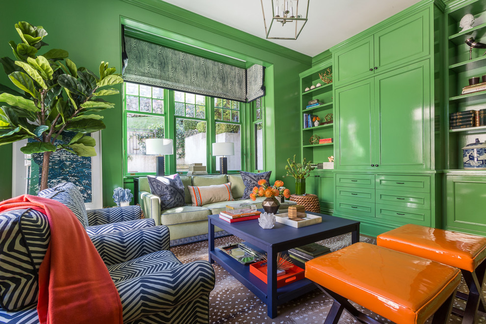living room in green