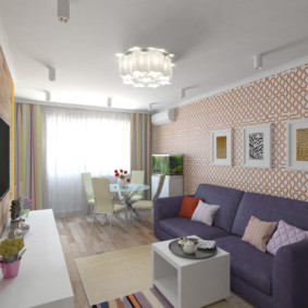 living room area of ​​16 sq m decor