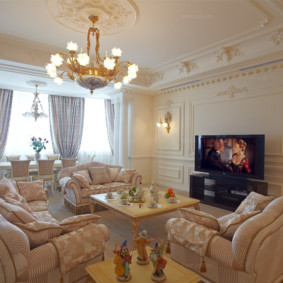 baroko stiliaus gyvenamojo kambario dizaino idėjos