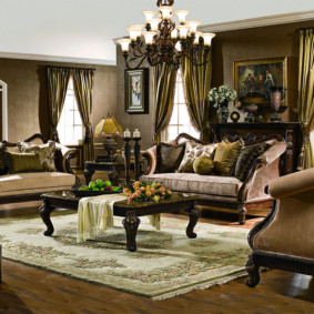 nápady na barokový dizajn obývacej izby
