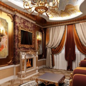 Baroko stiliaus gyvenamojo kambario dekoro nuotrauka