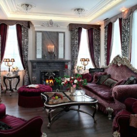 nápady na barokový dizajn obývacej izby