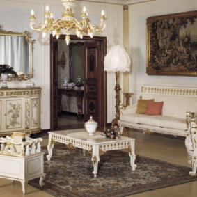 mga pagpipilian sa baroque na living room