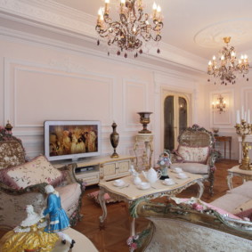 Mga pagpipilian sa larawan ng living room ng Baroque