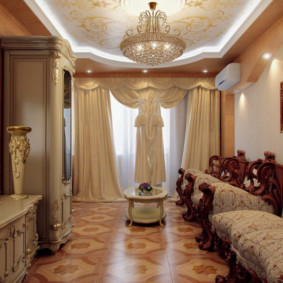 baroko stiliaus gyvenamojo kambario idėjos variantai