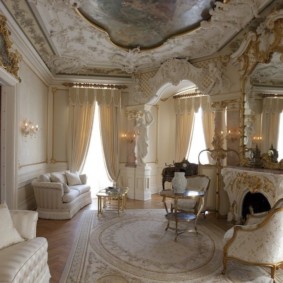 Mga tanawin ng larawan ng living room ng Baroque