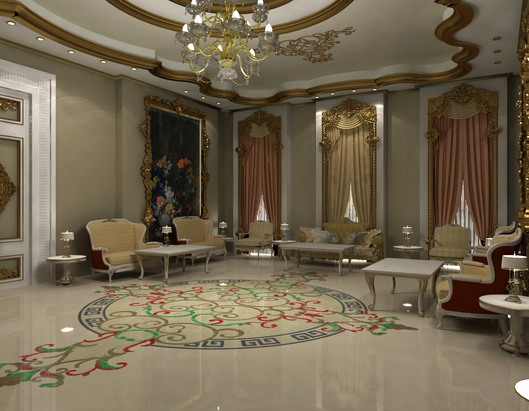 design del salotto barocco