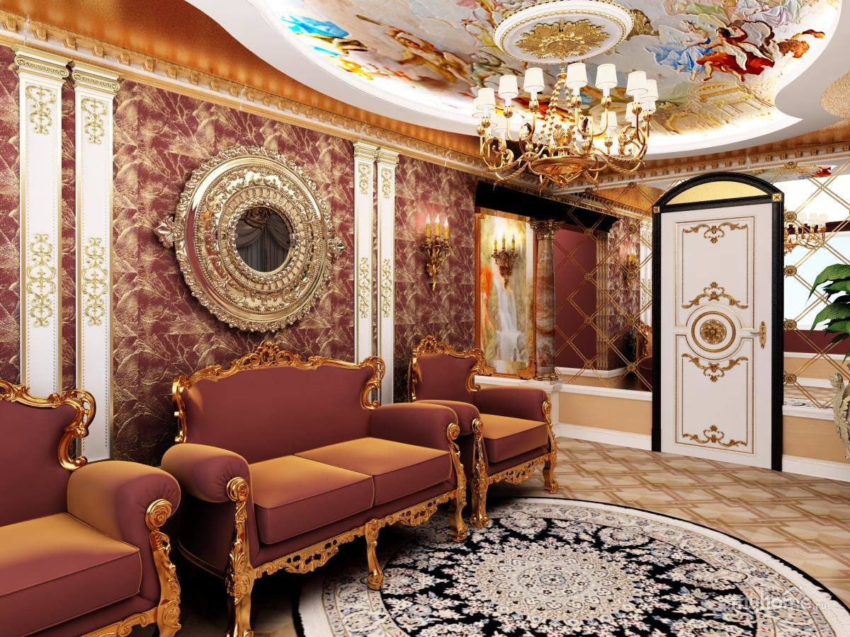 Hiasan foto ruang tamu Baroque