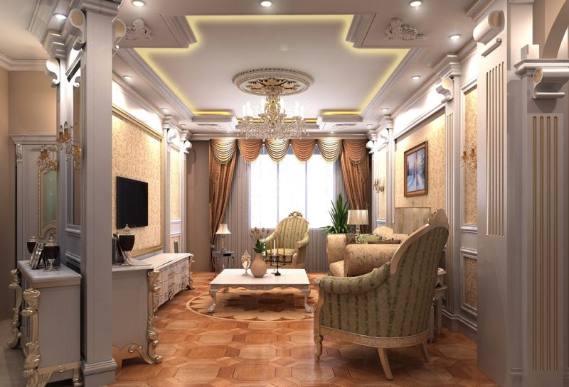 barokový dizajn obývacej izby