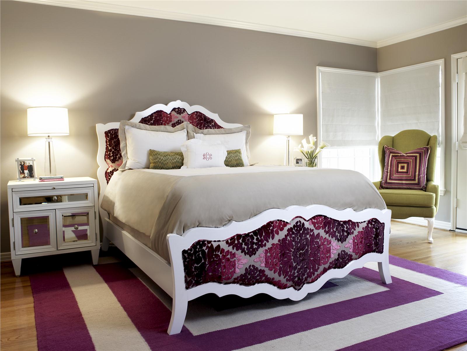 purple carpet in the bedroom