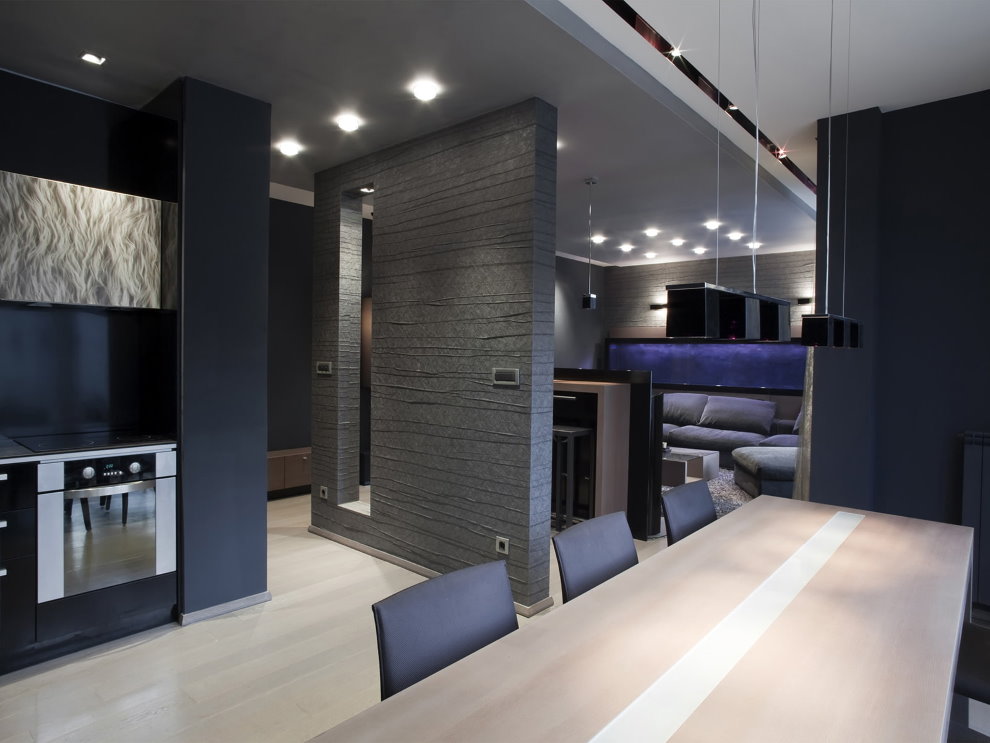 Interiorul unui apartament mic în stilul minimalismului