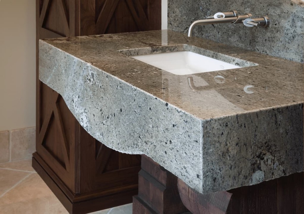 Rectangular gray stone countertop