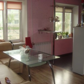 3 szobás apartman elrendezése Brežnevka fotófajok