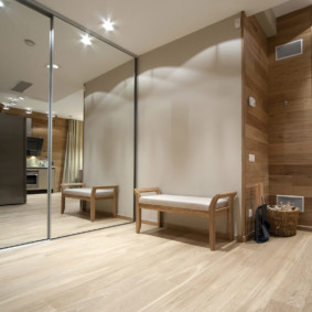 sàn gỗ trong một ý tưởng thiết kế căn hộ