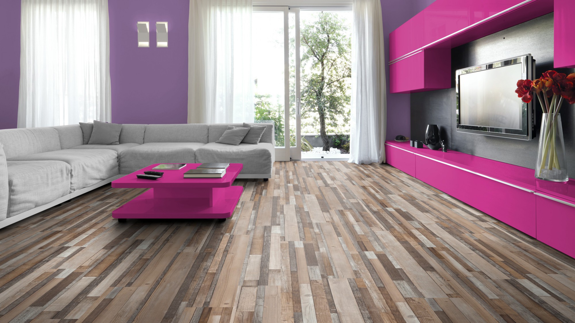 sàn gỗ trong một thiết kế căn hộ