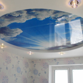 plasterboard ceiling for living room interior