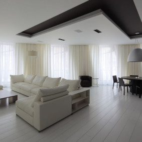 sadrokartónový strop pre fotografie interiéru obývacej izby