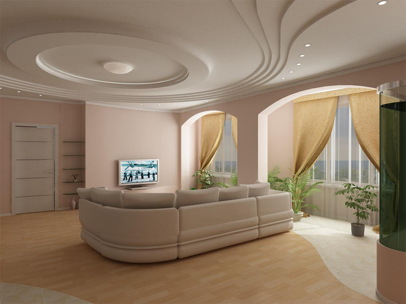 techo de yeso para ideas de decoración de sala de estar