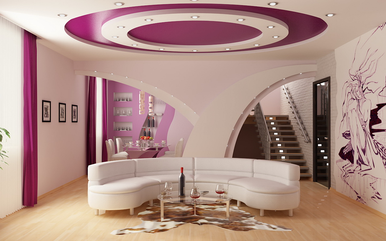 دريوال السقف لأفكار تصميم غرفة المعيشة