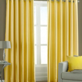 curtains on the grommets in the living room