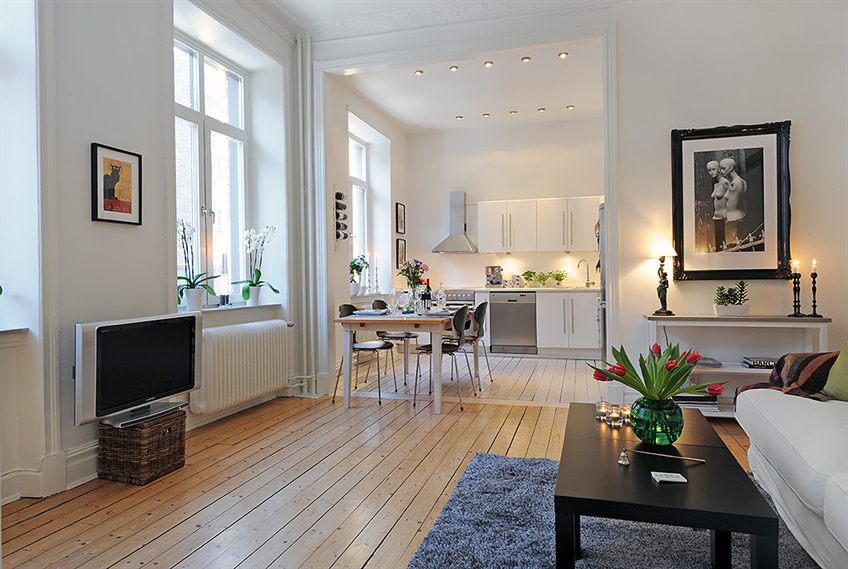 50 sq m Scandinavian style apartment