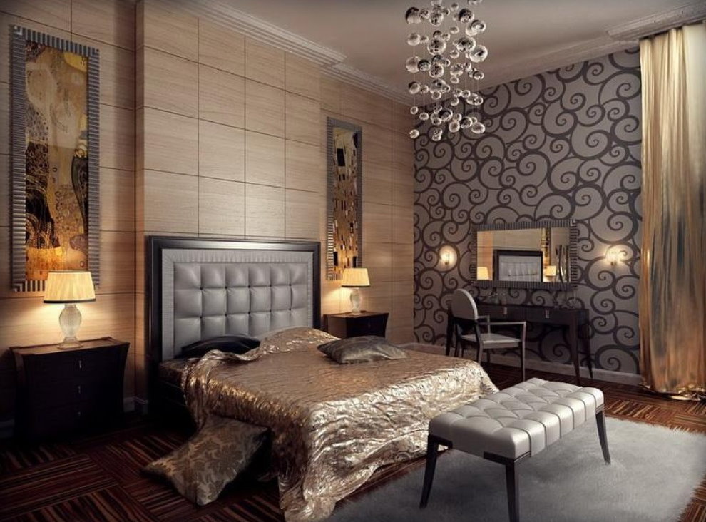Art Deco stila guļamistabas interjers