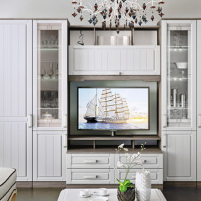 جدار التلفزيون في خيارات الصورة غرفة المعيشة