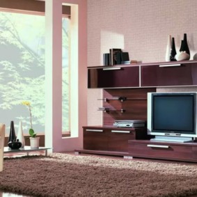 קיר טלוויזיה בסקירה הכללית של הסלון