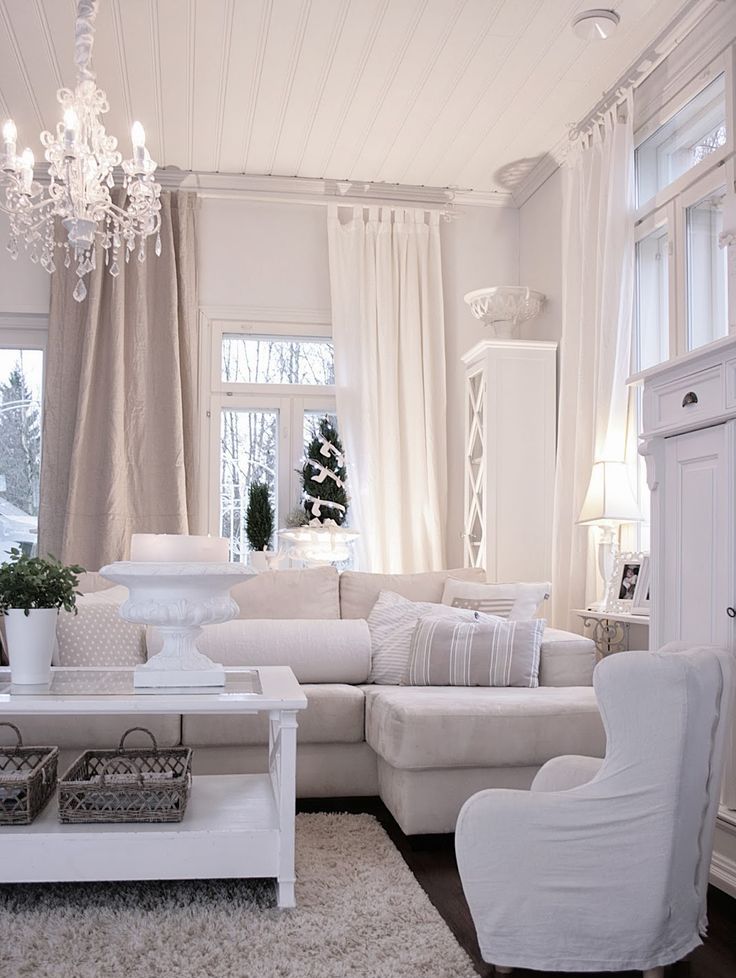 White Wall Living Room Lighting
