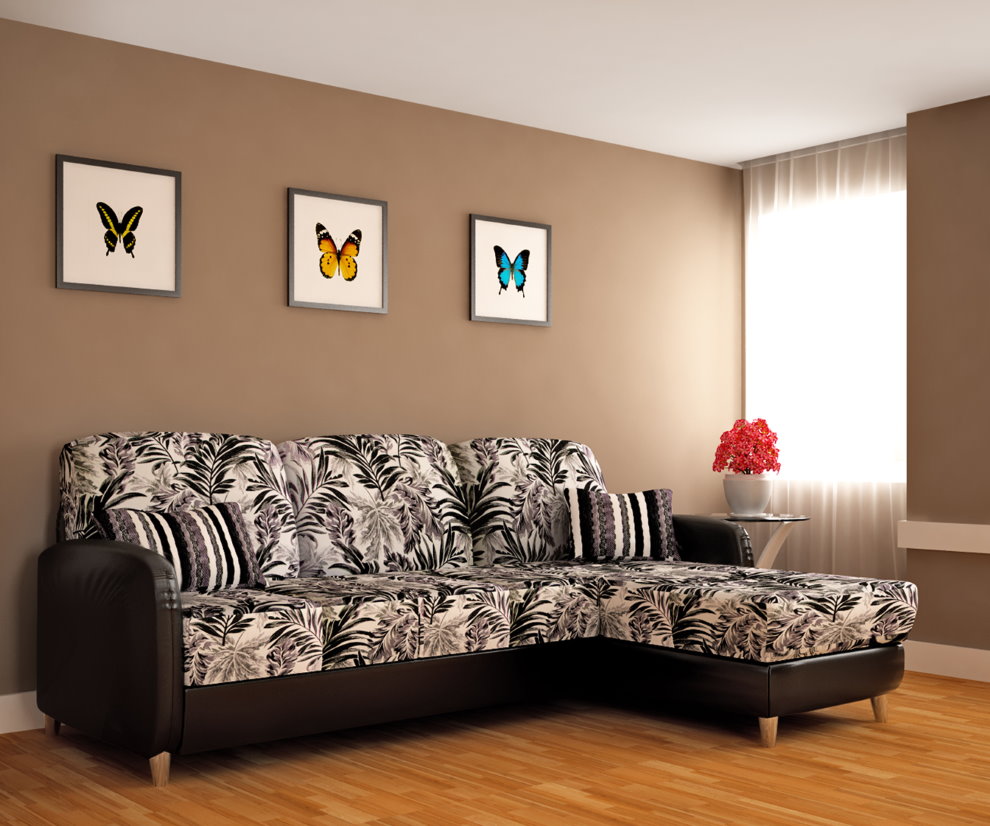 Pintures modulars sobre el sofà de la cantonada
