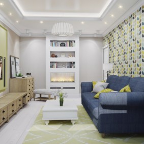 úzký obývací pokoj v bytě foto dekor